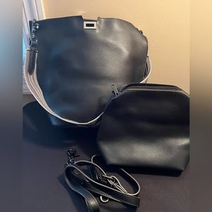 Sondra Roberts Crossbody and shoulder strap bag w/added pouch, vegan leather